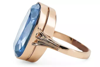 Originales Vintage-Roségold aus 14 Karat Aquamarin Ring Vintage vrc113r